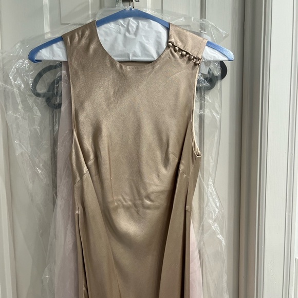 Elegant beige/brown Sleeveless Dress - Picture 4 of 7